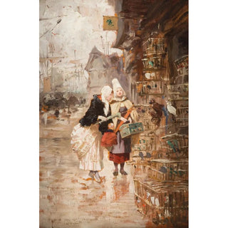 Charles Edouard Delort - Two ladies admiring exotic birds.webp