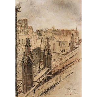 Charles Jouas - Effets de toits rue Saint Sverin 1906 vue du haut de lglise SaintSverin.webp