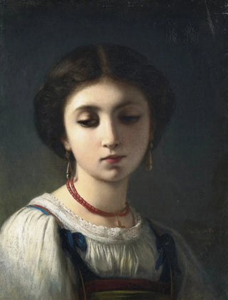 Charles Landelle - Portrait Of A Young Italian Girl.webp