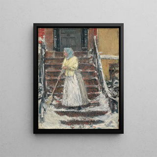 Childe Hassam - Sweeping Snow.webp