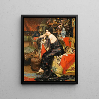 Circle of Agapit Stevens - Elegant Lady In An Interior.webp