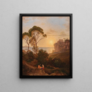 Circle of Josef Rebell - Sunset over of the Bay of Naples.webp