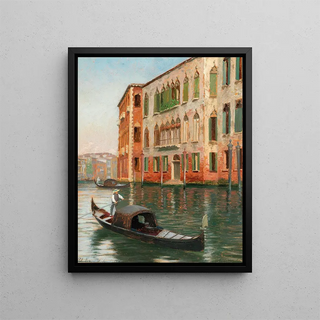 Claus Adolf HeinrichHansen - Venice A Scene on a Canal.webp