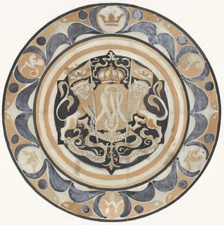 Conception pour une plaque commémorative de la KPM à la naissance de la princesse Juliana en 1909 - Carel Adolph Lion Cachet