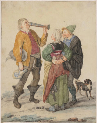 Cornelis Dusart - Peasant Couple with a Drinker.webp