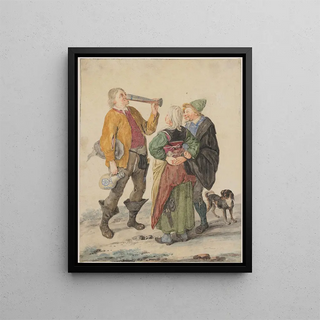Cornelis Dusart - Peasant Couple with a Drinker.webp