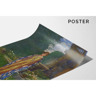 Dame dans le jardin à la fontaine - Printemps - Leon Kamir-Kaufmann | Reproduction Tableau Décoration murale affiche copie