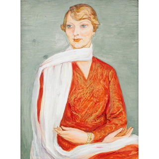 Damen med den Vita Sjalen - Nils Dardel | Reproduction Tableau Décoration murale affiche copie