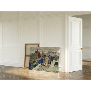 Dames élégantes avec chapeaux cloche achetant du poisson - Paul Fischer | Reproduction Tableau Décoration murale affiche copie
