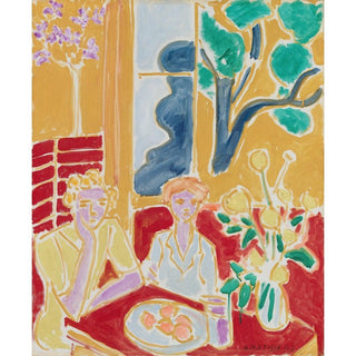 Deux Fillettes, Fond Jaune et Rouge - Henri Matisse | Reproduction Tableau Décoration murale affiche copie