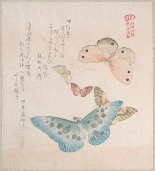 Diverses mites et papillons - Kubo Shunman