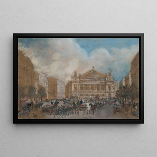 Edmond Morin - Calches et soldats devant lOpra Garnier Paris.webp