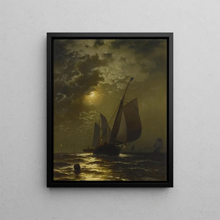 Edward Moran - Fishing Boats in the Moonlight.webp