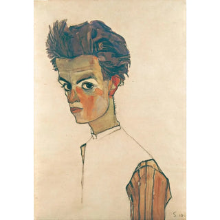 Egon Schiele - SelfPortrait with Striped Shirt.webp