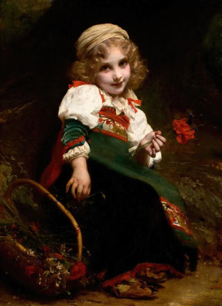 Etienne Adolphe Piot - The Little Flower Gatherer.webp