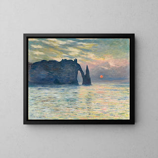 Étretat sunset by Claude Monet | Art print Wall decoration painting poster copy