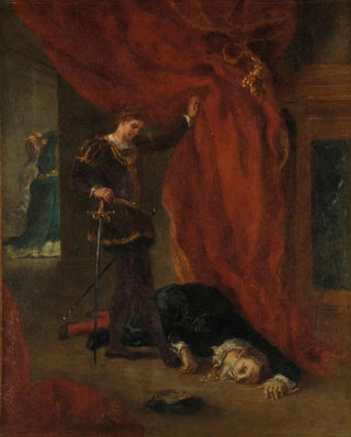Eugne Delacroix - Hamlet devant le corps de Polonius.webp