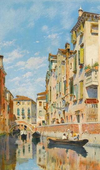 Federico del Campo - Gondolas On A Venetian Canal.webp
