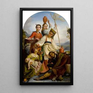 FranoisJoseph Navez - Jeunes filles la fontaine donnant boire des voyageurs costumes des environs de fundi.webp