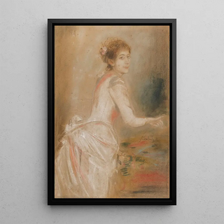 Franz von Lenbach - Portrt einer jungen Dame im weien Kleid.webp