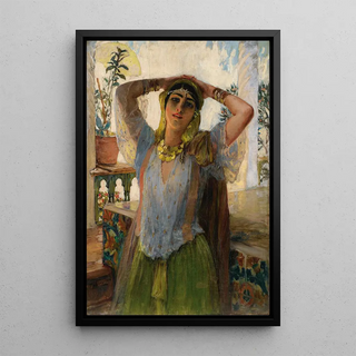 Frederick Arthur Bridgman - Young Oriental Woman On a Terrace.webp