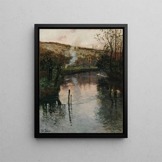 Frits Thaulow - Soleil couchant sur lArques Pquigny.webp