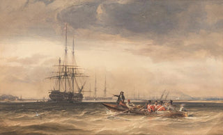 George Chambers - Soldiers Being Rowed Out to an Indiaman at Northfleet.webp