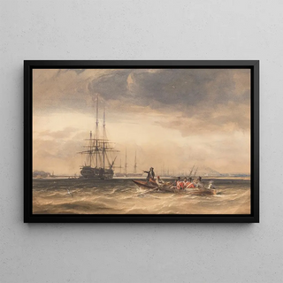 George Chambers - Soldiers Being Rowed Out to an Indiaman at Northfleet.webp