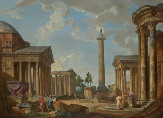 Giovanni Paolo Panini - A capriccio of Roman ruins.webp
