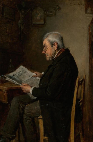 Hermann Kern - A gentleman reading a newspaper.webp