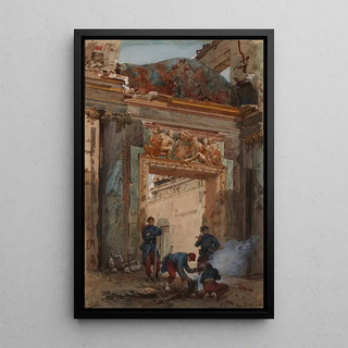 Isidore Pils - Ruines du salon de Mars au palais de SaintCloud en 1871.webp