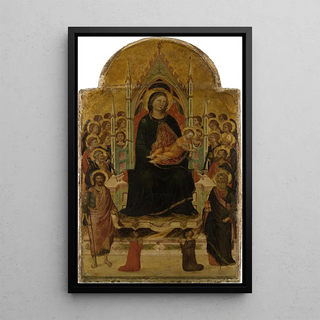 Jacopo del Casentino - Madonna and Child Enthroned with Angels Saints and Donors.webp