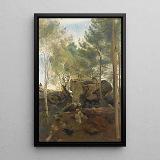 JeanBaptisteCamille Corot - Fontainebleau Pins et bouleaux dans les rochers.webp