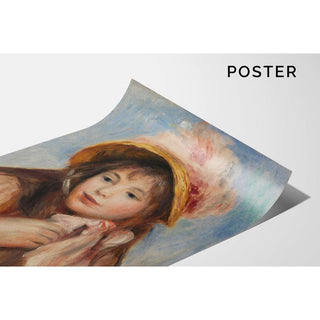 Jeune fille au chapeau rose - Pierre-Auguste Renoir | Reproduction Tableau Décoration murale affiche copie
