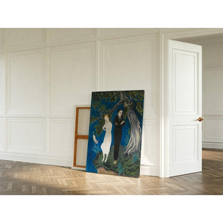 Jeune homme en noir, fille en blanc - Nils Dardel | Reproduction Tableau Décoration murale affiche copie