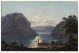 Johann Ludwig Bleuler - Vue des rochers de Lourley et de la pche des saumons.webp