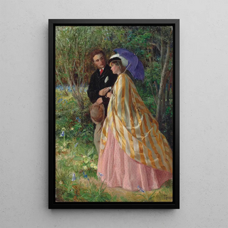 John Bagnold Burgess - Lovers conversing in a bluebell wood.webp