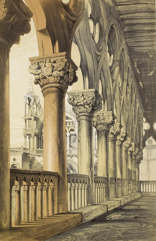 John Ruskin - Examples of Architecture of Venice The Ducal Palace Renaissance Capitals of the Loggia.webp