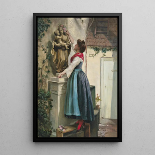 Josef Kinzel - Blumenschmuck fr die Marienstatue.webp