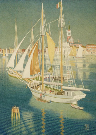 Joseph Edward Southall - Ships from the Adriatic Venice.webp