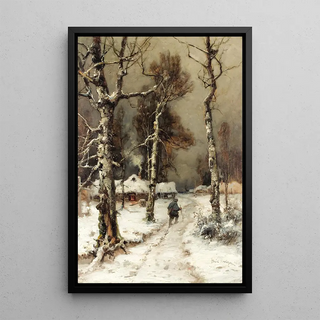 Julius Sergius Klever - Homeward Bound through a Wintry Forest.webp