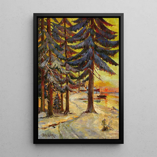 Julius Sergius Klever - Winter Evening on the Lake.webp