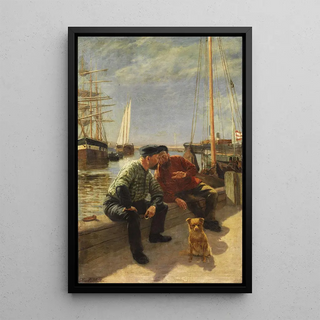 Karl Behm - Zwei Fischer am Kai.webp