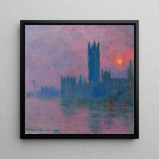 The Parliament, setting sun - Claude Monet | Art print Wall decoration painting poster copy