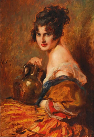 Leopold Schmutzler - Schne mit Weinkaraffe.webp