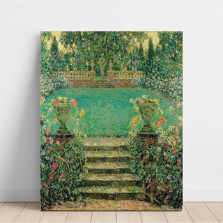Les Marches du Jardin, Gerberoy - Henri Le Sidaner | Reproduction Tableau Décoration murale affiche copie