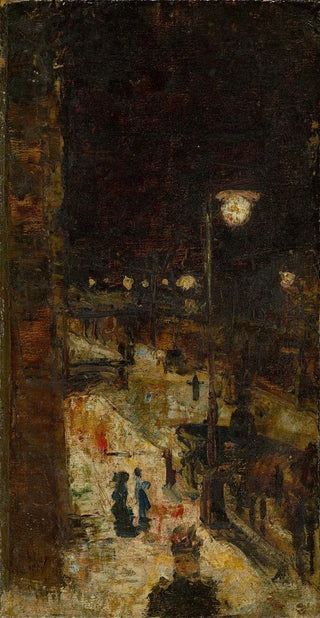 Lesser Ury - Berliner Strae bei Nacht.webp