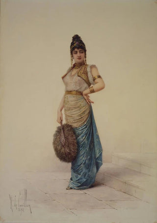 LouisRobert De Cuvillon - Harem Woman With Ostrich Fan.webp
