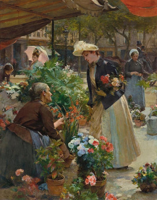 Louis Marie De Schryver - Paris The Flower Market on the le de la Cit.webp