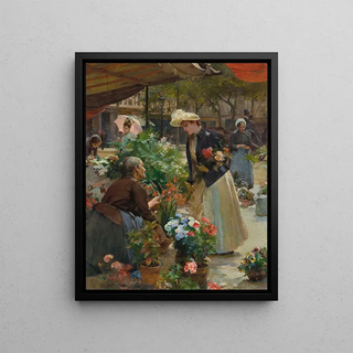 Louis Marie De Schryver - Paris The Flower Market on the le de la Cit.webp
